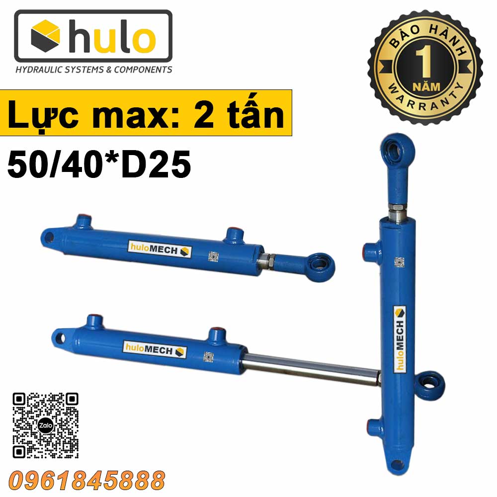 Xi lanh thủy lực 2 tấn D40x25 Xi lanh thủy lực 2 tấn D40x25
