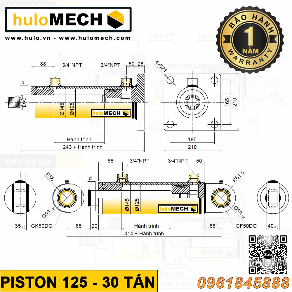xi lanh thủy lực 125 xi lanh thủy lực 125