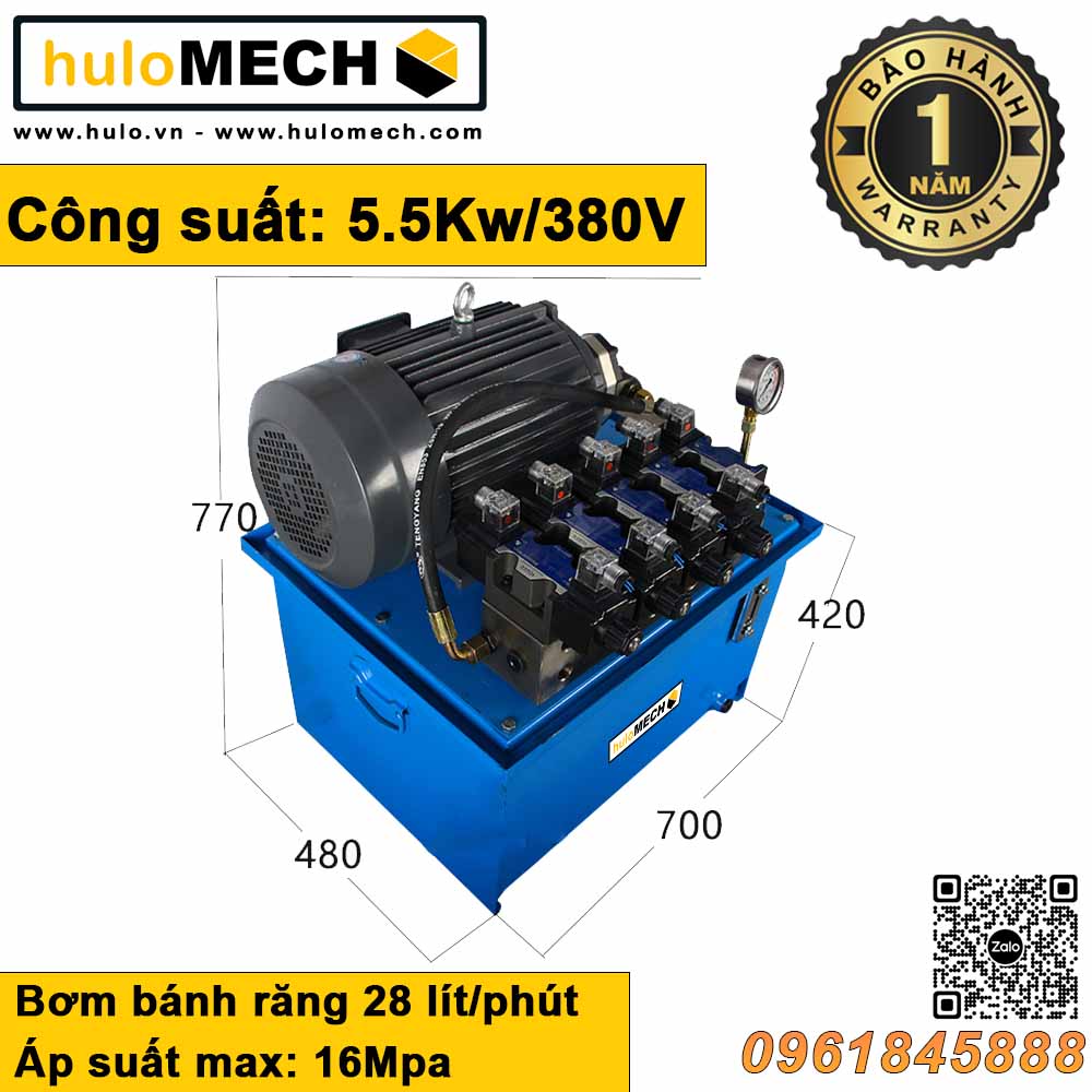 Bộ Nguồn Bơm bánh răng 5.5Kw